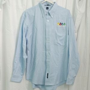 Men's Light Blue Shirt with Embroidered Mars M & M Military Detail